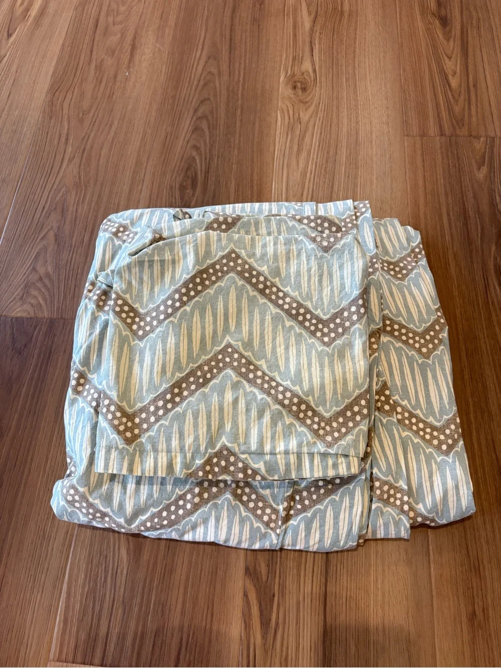 Pottery Barn Sydney Chevron King Duvet Cover & 2 Sham Bedding Set Cotton Blue